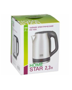 Купить Чайник электрический HomeStar HS-1005 2.3 л серый, серебристый  в E-mobi