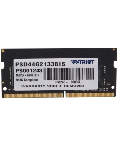 Купить Оперативная память Patriot 4Gb DDR4 2133MHz SO-DIMM (PSD44G213381S) в E-mobi