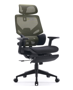 Купить Кресло Cactus CS-CHR-MC01-LGNBK, на колесиках, сетка/ткань, черный/салатовый в E-mobi
