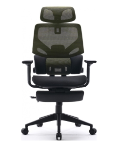 Купить Кресло Cactus CS-CHR-MC01-LGNBK, на колесиках, сетка/ткань, черный/салатовый  в E-mobi