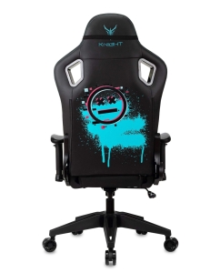 Купить Кресло игровое KNIGHT OUTRID SMILE черный, экокожа, с подголовником, крестовина пластик  в E-mobi