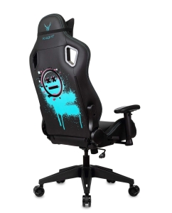 Купить Кресло игровое KNIGHT OUTRID SMILE черный, экокожа, с подголовником, крестовина пластик  в E-mobi
