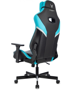 Купить Кресло игровое Бюрократ Knight Thunder 5X черный/голубой, экокожа  в E-mobi