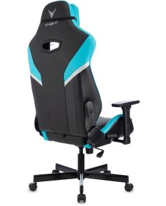 Купить Кресло игровое Бюрократ Knight Thunder 5X черный/голубой, экокожа  в E-mobi