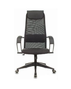 Купить Кресло Бюрократ CH-607 (сетка/ткань с подголов. крестовина пластик ) Черный  в E-mobi