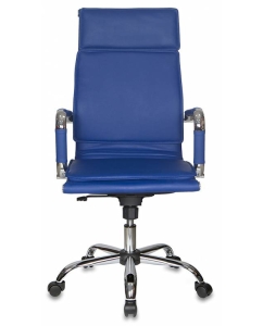 Купить Кресло руководителя Бюрократ CH-993/BLUE, синий/хром  в E-mobi