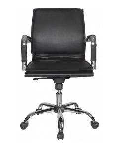 Купить Кресло руководителя Бюрократ CH-993-LOW/BLACK, черный/хром  в E-mobi
