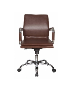 Купить Кресло руководителя Бюрократ CH-993-LOW/BROWN, коричневый/хром  в E-mobi