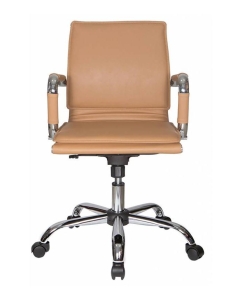 Купить Кресло руководителя Бюрократ CH-993-LOW/CAMEL, светло-коричневый/хром  в E-mobi