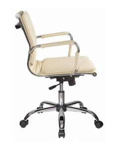 Купить Кресло руководителя Бюрократ CH-993-LOW/IVORY, слоновая кость/хром  в E-mobi