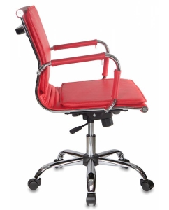 Купить Кресло руководителя Бюрократ CH-993-LOW/RED, красный/хром  в E-mobi