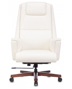 Купить Кресло руководителя БЮРОКРАТ _DUKE, на колесиках, кожа, белый [_duke/white]  в E-mobi