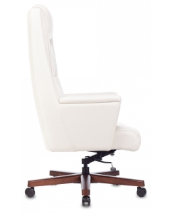 Купить Кресло руководителя БЮРОКРАТ _DUKE, на колесиках, кожа, белый [_duke/white]  в E-mobi
