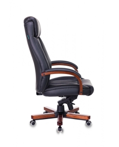 Купить Кресло руководителя Бюрократ T-9922WALNUT/BLACK, черный/коричневый  в E-mobi