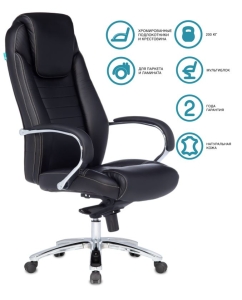 Купить Кресло руководителя Бюрократ T-9923SL/BLACK, черный/серебристый  в E-mobi