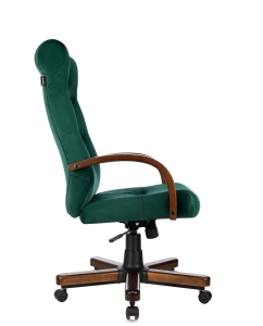 Купить Кресло компьютерное руководителя Бюрократ T-9928WALNUT/FABR/GN, зеленый  в E-mobi