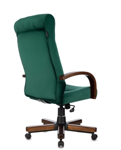 Купить Кресло компьютерное руководителя Бюрократ T-9928WALNUT/FABR/GN, зеленый  в E-mobi