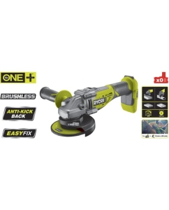 Купить Углошлифмашина бесщеточная Ryobi ONE+ R18AG7-0  без аккумулятора в комплекте 5133002852  в E-mobi