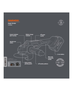 Купить Углошлифовальная аккумуляторная машина DAEWOO DAG 3021Li SET  в E-mobi