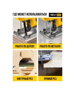 Купить Лобзик аккумуляторный Kolner 18V UNI-M Standard, дер/мет 100/5мм, KJS 18-100-1K, БЗП, 8021200014  в E-mobi