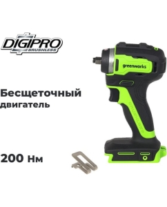 Купить Гайковерт ударный GreenWorks G24IW200, 24V, б/щет, 0-2400об/мин, 3200уд/мин, 3/8&amp;#39;&amp;#39;, 200Нм, 1x2Ач, ЗУ, коробка 3803607VUA  в E-mobi