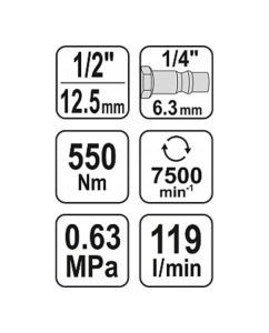 Купить Ударный пневмогайковерт YATO YT-09511  в E-mobi