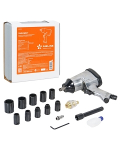 Купить Пневматический ударный гайковерт Airline 1/2"DR 312Нм, с головками, 17 предметов, кейс ATAZ102  в E-mobi