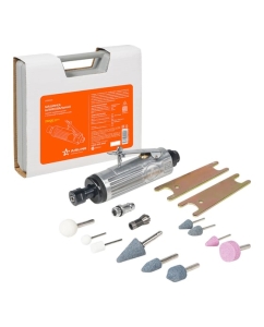 Купить Пневматическая прямая шлифовальная машинка с оснасткой Airline 16 предметов, кейс ATBR041  в E-mobi