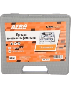 Купить Прямая пневмошлифмашина с набором Foxweld AERO 15 предметов 5759  в E-mobi
