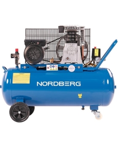 Купить Компрессор поршневой NORDBERG с ременной передачей, 220 В, ресивер 100 л, 446 л/мин NCE100/480  в E-mobi