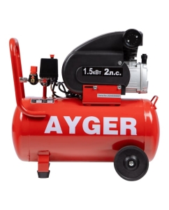 Купить Поршневой масляный компрессор AYGER 260 л/мин, 8 бар, 1.5 кВт, 50 л AFL50/260  в E-mobi