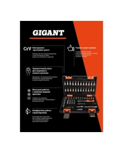 Купить Набор инструментов Gigant 57 предметов, Сталь Cr-V, GAS 57  в E-mobi