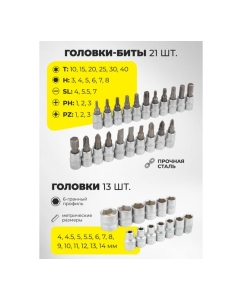 Купить Набор инструмента WMC TOOLS 1/4"DR 46 предметов WMC-2462-5(47789)  в E-mobi