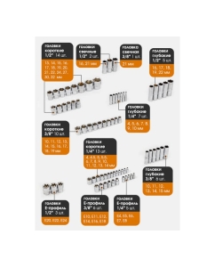 Купить Набор инструментов FORSTIME 1/4", 3/8", 1/2" 6гр. 4-32 мм, 216 предметов  FT-38841(52552)  в E-mobi