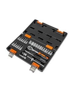 Купить Набор инструментов 1/4 дюйма, CrV, пластиковый кейс 29 предмета Вихрь 73/6/7/1  в E-mobi