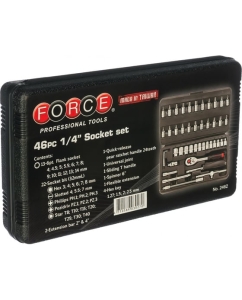 Купить Набор инструмента с 6-ти гранными головками FORCE 1/4 46 предметов 2462  в E-mobi