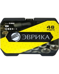 Купить Набор торцевых головок ЭВРИКА 1*4", DR, 6-гранный, 46 предметов ER-80046  в E-mobi