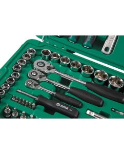 Купить Набор ключей и торцевых головок метрических и дюймовых из 124 пр. Sata под воротки 1/4, 3/8 и 1/2 дюйма S09014  в E-mobi