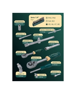 Купить Набор инструментов Rockforce 69 предметов, 1/4",1/2",(6граней)(4-32мм) RF-4603-5(57274)  в E-mobi