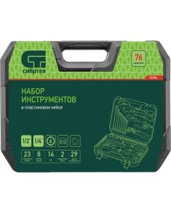 Купить Набор инструментов СИБРТЕХ 1/2", 1/4", пластиковый кейс 76 предметов 13394  в E-mobi
