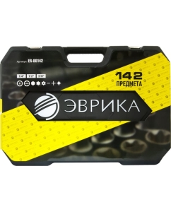 Купить Набор инструмента ЭВРИКА 1/4"&amp;3/8"&amp;1/2", DR, 6-гранный, 142 предмета ER-80142  в E-mobi