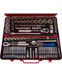 Купить Набор торцевых головок с принадлежностями (1/4"&amp;3/8"&amp;1/2", двенадцатигранные, 4-32 мм, 5/32"-1&amp;1/4", 135 предметов) KING TONY 9033CR  в E-mobi