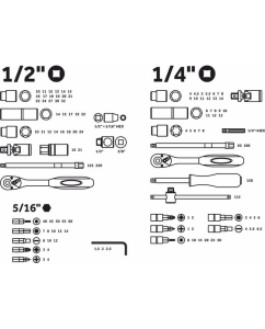 Купить Набор инструментов STARTUL 1/4 , 1/2 6 граней 108 предметов PRO Stuttgart PRO-108S  в E-mobi