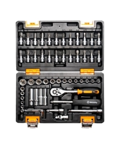 Купить Набор инструментов 1/4 дюйма, CrV, пластиковый кейс 57 предмета Вихрь 73/6/7/2  в E-mobi