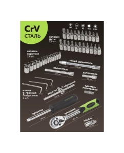 Купить Набор инструмента ForsLine 1/4" 6-гранные, 4-14 мм, 46 предметов FL-2462-5(52221)  в E-mobi