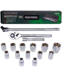 Купить Набор инструментов Rockforce 1/2"DR 6-гранный 17 предметов RF-4172-5(51114)  в E-mobi