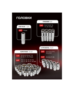 Купить Набор инструментов BaumAuto 108пр. 1/4", 3/8" (6гр.) BM-41082-5DS(57676)  в E-mobi