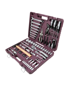 Купить Универсальный набор инструмента THORVIK TS077/12 1/4", 1/2"DR с головками торцевыми 12-гранными, 77 предметов 054006  в E-mobi