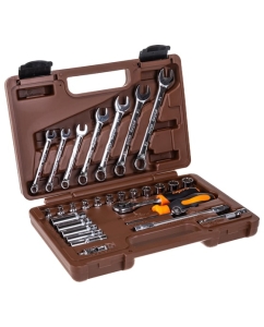 Купить Набор торцевых головок 1/4" и комбинированных ключей, 30 предметов Ombra OMT30S 55482  в E-mobi