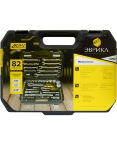 Купить Набор инструмента ЭВРИКА 1*4"&amp;1*2", DR, 6-гранный, 82 предмета ER-80082  в E-mobi
